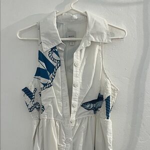 Maeve White and Gray Dress